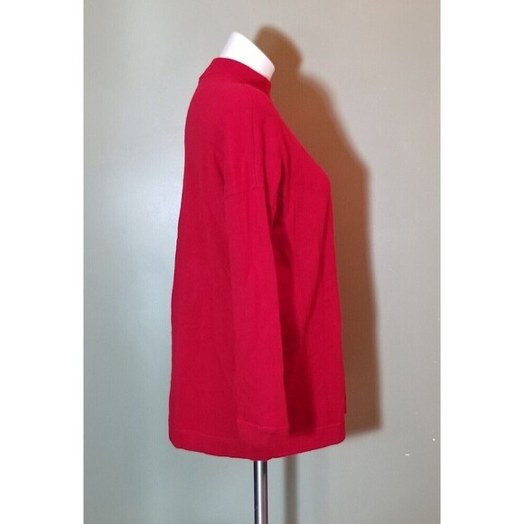 J Jill Womens Cashmere Long Sleeve Mock Neck Pullover Knit Sweater Red Size XS - Picture 4 of 8